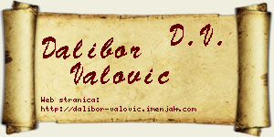 Dalibor Valović vizit kartica